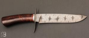   Couteau droit de Nicolas Mestrallet - Atelier du couteau Vaunaveys - Lame en acier damas forgé et palissandre du Honduras