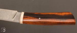   Couteau droit par Nicolas Mestrallet - Atelier du couteau de Vaunaveys - Lame forgée acier damas et bois de fer