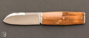   Couteau " galet de poche " pliant par Bastien Toubhans - Atelier Beau Merle - Mammouth et RWL34