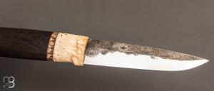  Couteau " puukko " custom Nordique  de Laurent Juhel - Boeuf musqué et chêne néolithique