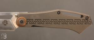  Couteau " DAO frame lock " custom par Torpen Knives - Jérôme Hovaere - Titane et Damax™