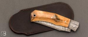  Couteau " Ipanema " custom par David Breniere - Ivoire de mammouth et lame damas