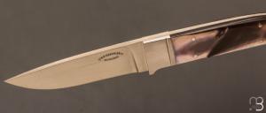 Couteau " Drop point intégral " par Dietmar F. Kressler - Black Lip Pearl