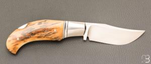   Couteau  " Lock-Back  " par Honoré Vilain - Ivoire de mammouth et RWL34