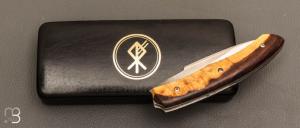   Couteau " Skadi " par Cédric Destombes - Coutellerie Caddarik - Bois de fer et RWL34