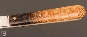 Canif Sheffield "Clip blade" pliant fait main par Bastien Toubhans - Wengé et RWL34