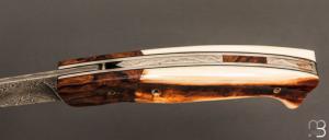    Couteau 1515 collection "Africa" par Manu Laplace - Bois de fer/Phacochère et lame damas