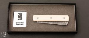  Couteau  "  20/20® " pulpe d'ivoire de mammouth et lame damas par Le Fidèle