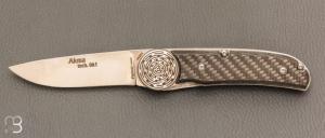 Couteau " Akma Tech n°61" linerlock par Florinox - Fibre de carbone