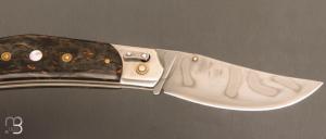    Couteau " Braco Automatique " bouleau stabilisé et C130 par Tony Ruot