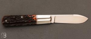 Couteau " Barlow " de Ken Steigerwalt - Amber Stag et RWL-34