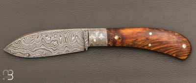    Couteau " Bombé " custom de Jérôme Bellon - Pistachier et damas