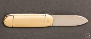   Couteau " Bouledogue " custom de Maxime Rossignol - La Forge de Max - Laiton et lame en N690