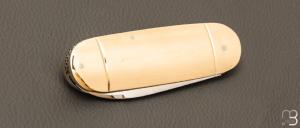   Couteau " Bouledogue " custom de Maxime Rossignol - La Forge de Max - Laiton et lame en N690