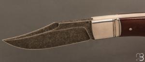 Couteau " Cim Bowie " custom par Raphaël Durand - Micarta vintage et RWL34