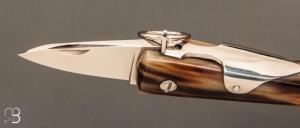  Couteau de poche Coup de Poing 7 cm Corne Blonde par J. Mongin