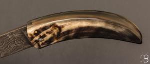 Couteau  "  Curni lame damas " par Alexandre Musso