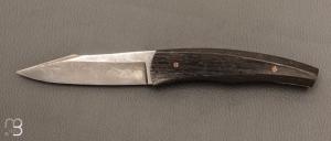    Couteau " Pice unique " par Alain & Joris Chomilier - Damas carbone de Baker Forge et morta