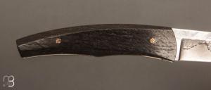    Couteau " Pièce unique " par Alain & Joris Chomilier - Damas carbone de Baker Forge et morta