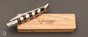 Couteau " Damier " par Laguiole en Aubrac - Ebène/ivoire de mammouth