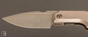 Couteau " Elementak Framelock Proto" de GTKnives - Thomas Gony - Titane et RWL-34 stonewash