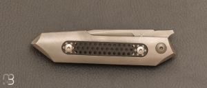   Couteau " Frame lock " custom par Samuel Jugieau - Titane et lame en RWL34