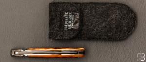  Couteau " Frelon " custom lock-back par Raphaël Durand - Jigged bone et lame damas de Samuel Lurquin