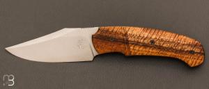   Couteau  "  Front-flipper custom " par Fabrice Delbart - Forge Celtique - Padouk ondé et lame en RWL-34