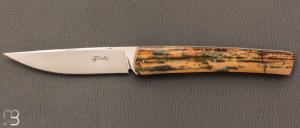 Couteau " Grand Basic  " de Jean Pierre Martin - Ivoire de mammouth et lame en RWL34 