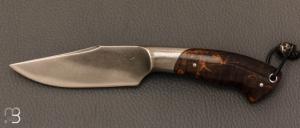    Couteau " Intégral " par Mickaël Moing - Loupe de bouleau stabilisé et lame en 100C6