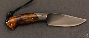    Couteau " Intégral " par Mickaël Moing - Loupe de bouleau stabilisé et lame en 100C6