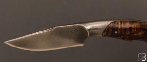    Couteau " Intégral " par Mickaël Moing - Loupe de bouleau stabilisé et lame en 100C6