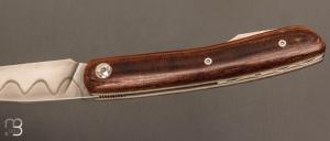   Couteau " Kamino " custom de Michel Grini - Micarta vintage et lame en 26c3