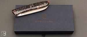 Couteau " L08 " de Perceval - Copeaux alu rouge stabilisés