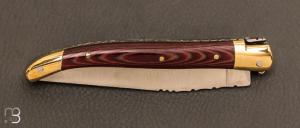   Couteau de poche Laguiole 11cm par Le Fidèle - Micarta rouge