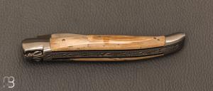   Couteau " Laguiole 12 cm " par Rozelier Fabien- Ty Coutelier - Mammouth et lame en RWL34