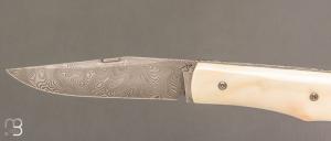 Couteau " Lanny's " cran carré de Sylvain Petit - Les Couteaux du Mitou - Phacochère et Damasteel