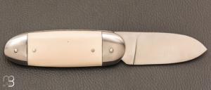    Couteau "  Le Manu " par La Bonne Trempe - Corian blanc et 14c28