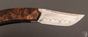   Couteau " Liner lock " custom par Guy Poggetti - Châtaignier et lame en C130