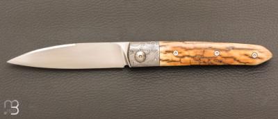    Couteau " Liner lock " par Grégory Picard - Ivoire de mammouth et S45VN