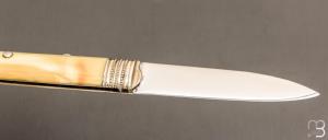   Couteau "Lock-Back" custom de Jean Baptiste Leveque - Ivoire de phacochère et lame en D2