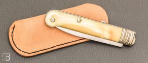   Couteau "Lock-Back" custom de Jean Baptiste Leveque - Ivoire de phacochère et lame en D2