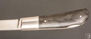  Couteau " Lock-Back Proto " par Honoré Vilain - Fatcarbon et lame en acier W2