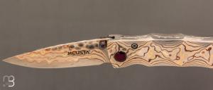   Couteau MC33MD par Mcusta - Mokume et Rainbow damas - Pièce Unique