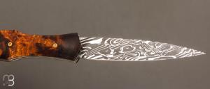   Couteau "Magna Pinna" fait main par Laraud Blade  - Bois de fer et damas torsadé