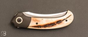   Couteau " Maverick prototype  " custom de Jean Michel Martin  - RWL-34 et Ivoire de phacochère