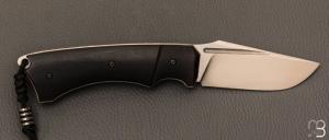 Couteau " Midnight liner " custom par Olivier Ouertal - Tremble stabilisé et lame en RWL-34