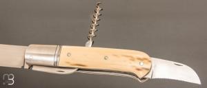   Couteau " Multi-pièces " custom par Karim Valentin - Les couteaux D'Hure - Ivoire de mammouth