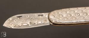   Couteau  " Navette " full damas de Robert Beillonnet