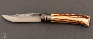 Couteau " Opinel N09 " custom bois de cerf par Laurent Gaillard
